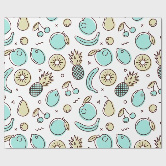 Cute Fruit Pattern Summery Thleed Pattern Cadeaupapier (Vlak)