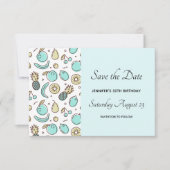 Cute Fruit Pattern Summery Thleed Save The Date (Voorkant)