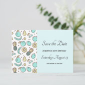Cute Fruit Pattern Summery Thleed Save The Date (Staand voorkant)
