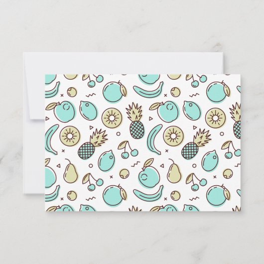 Cute Fruit Pattern Summery Thleed Save The Date (Achterkant)