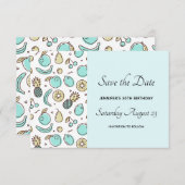 Cute Fruit Pattern Summery Thleed Save The Date (Voorkant / Achterkant)