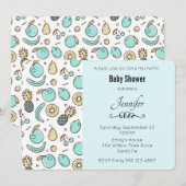 Cute Fruit Pattern Summery Thmed Baby shower Kaart (Voorkant / Achterkant)