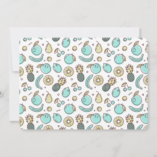 Cute Fruit Pattern Summery Thmed Baby shower Kaart (Achterkant)