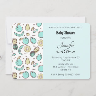 Cute Fruit Pattern Summery Thmed Baby shower Kaart