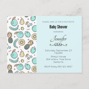 Cute Fruit Pattern Summery Thmed Baby shower Uitnodiging Briefkaart