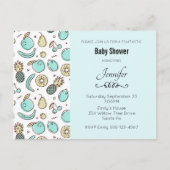 Cute Fruit Pattern Summery Thmed Baby shower Uitnodiging Briefkaart (Voorkant)