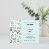Cute Fruit Pattern Summery Thmed Baby shower Uitnodiging Briefkaart (Staand voorkant)