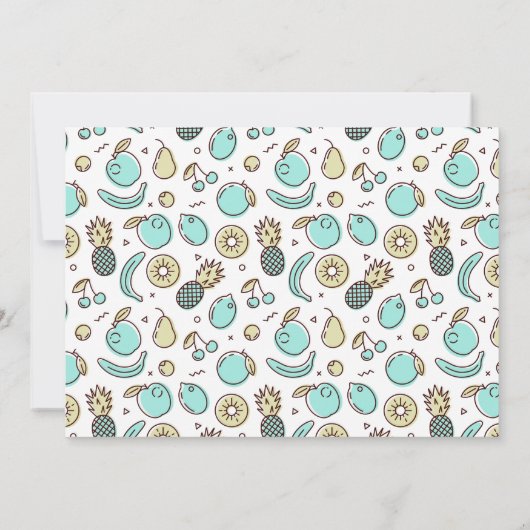 Cute Fruit Pattern Summery Thmed Birthday Kaart (Achterkant)