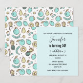 Cute Fruit Pattern Summery Thmed Birthday Kaart (Voorkant / Achterkant)