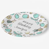 Cute Fruit Pattern Summery Thmed Birthday Papieren Bordje (Gekanteld)