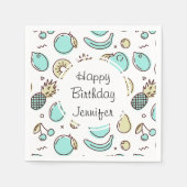 Cute Fruit Pattern Summery Thmed Birthday Servet (Voorkant)