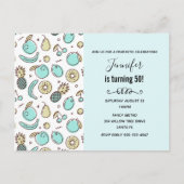 Cute Fruit Pattern Summery Thmed Birthday Uitnodiging Briefkaart (Voorkant)