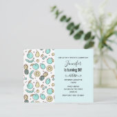 Cute Fruit Pattern Summery Thmed Birthday Uitnodiging Briefkaart (Staand voorkant)