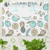 Cute Fruit Pattern Summery Thormy Monogram Theedoek (Gevouwen)