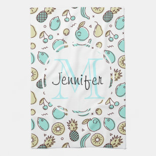Cute Fruit Pattern Summery Thormy Monogram Theedoek