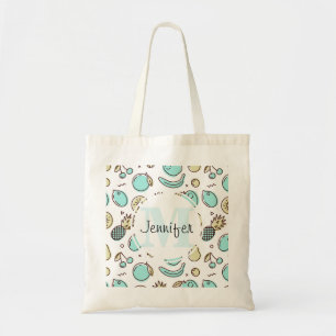 Cute Fruit Pattern Summery Thormy Monogram Tote Bag