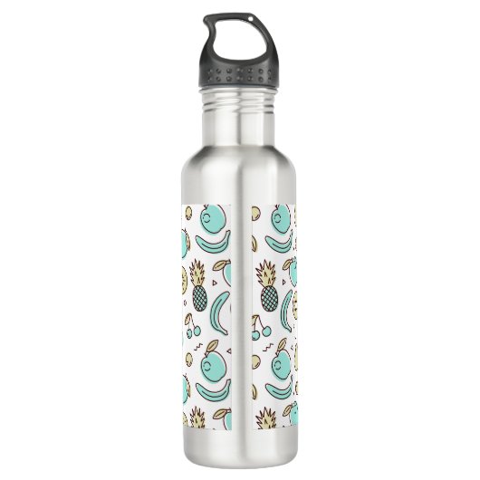 Cute Fruit Pattern Summery Thormy Monogram Waterfles (Achterkant)