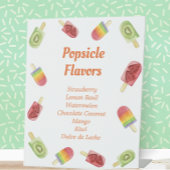 Cute Fruit Popsicle Flavors Summer Party Reclamebord Met Voetstuk