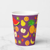 Cute Fruits Pattern Healthy Funny Colorful Juice Papieren Bekers (Achterkant)