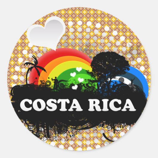Cute Fruity Costa Rica Ronde Sticker (Voorkant)
