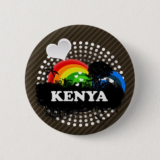 Cute Fruity Kenya Ronde Button 5,7 Cm (Voorkant)