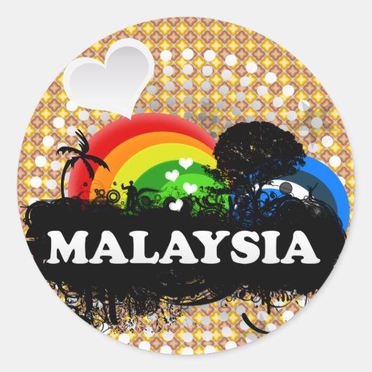 Cute Fruity Maleisië Ronde Sticker (Voorkant)