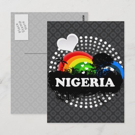Cute Fruity Nigeria Briefkaart (Voorkant / Achterkant)