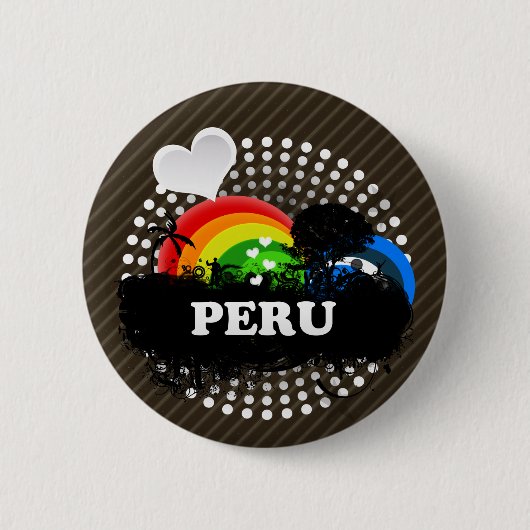 Cute Fruity Peru Ronde Button 5,7 Cm (Voorkant)