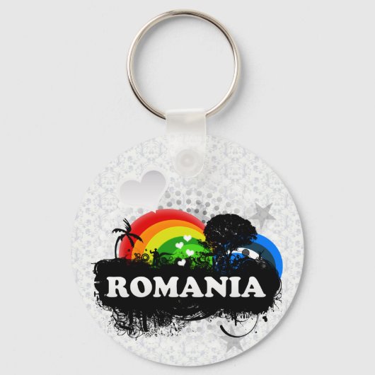 Cute Fruity Roemenië Sleutelhanger (Voorkant)