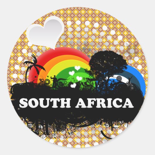 Cute Fruity South Africa Ronde Sticker (Voorkant)