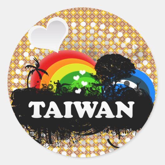 Cute Fruity Taiwan Ronde Sticker (Voorkant)