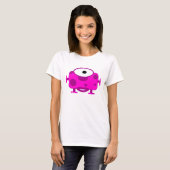 Cute Fuchsia Cartoon Monster T-shirt (Voorkant volledig)
