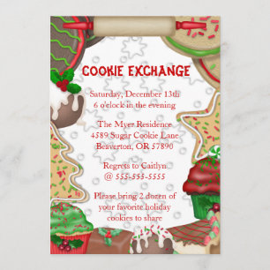 Cute Fudge & Sugar Cookie Exchange Holiday Kaart