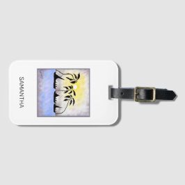 Cute Full Moon Trip Sailing Luggage Tag Bagagelabel