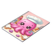 Cute fun baking octopus notebook notitieboek (Linkerzijde)