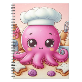 Cute fun baking octopus notebook notitieboek