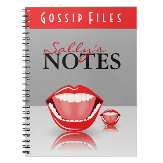 Cute Fun Big Mouth Gossip Files Spiral Notitieboek (Voorkant)