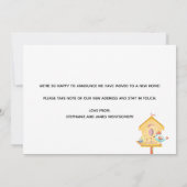 Cute Fun Bird Houses Moving Announcement Kaart (Achterkant)