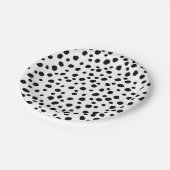 Cute Fun Black Dot Monochromatic Safari Pattern Papieren Bordje (Gekanteld)