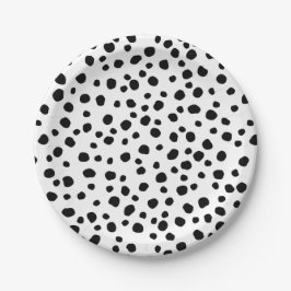 Cute Fun Black en White Dalmatian Animal Print Papieren Bordje