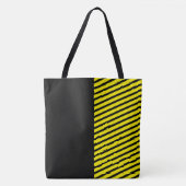 Cute Fun Black en Yellow met Stripes Tote Bag (Voorkant)