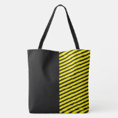 Cute Fun Black en Yellow met Stripes Tote Bag (Achterkant)