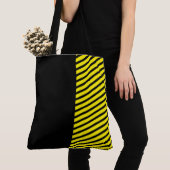 Cute Fun Black en Yellow met Stripes Tote Bag (Dichtbij)