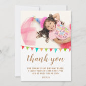 Cute Fun Bunting Flag Kind BIrthday Foto Bedankkaart (Voorkant)