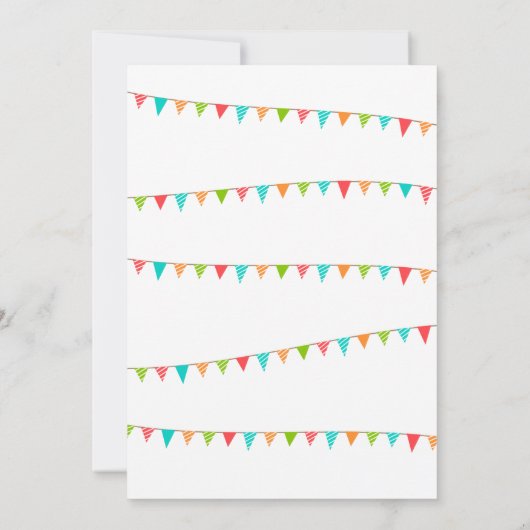 Cute Fun Bunting Flag Kind BIrthday Foto Bedankkaart (Achterkant)