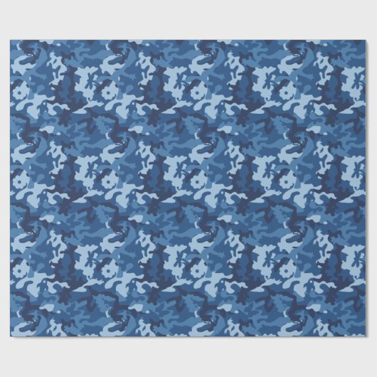 Cute Fun Camo - Blue Cadeaupapier (Vlak)