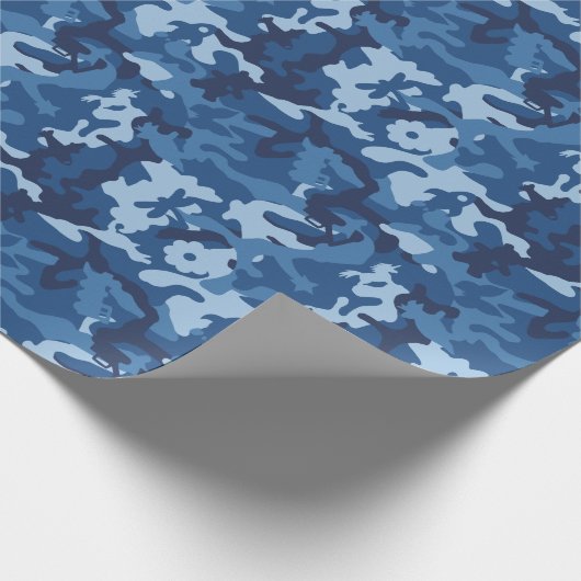 Cute Fun Camo - Blue Cadeaupapier (Hoek)