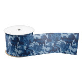 Cute Fun Camo - Blue Satijnen Lint (Spoel)