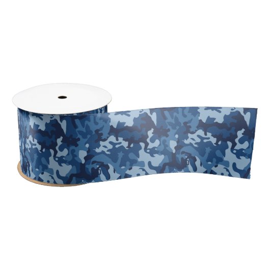Cute Fun Camo - Blue Satijnen Lint (Spoel)