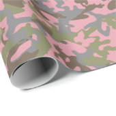 Cute Fun Camo - Woodland Pink Cadeaupapier (Rol Hoek)